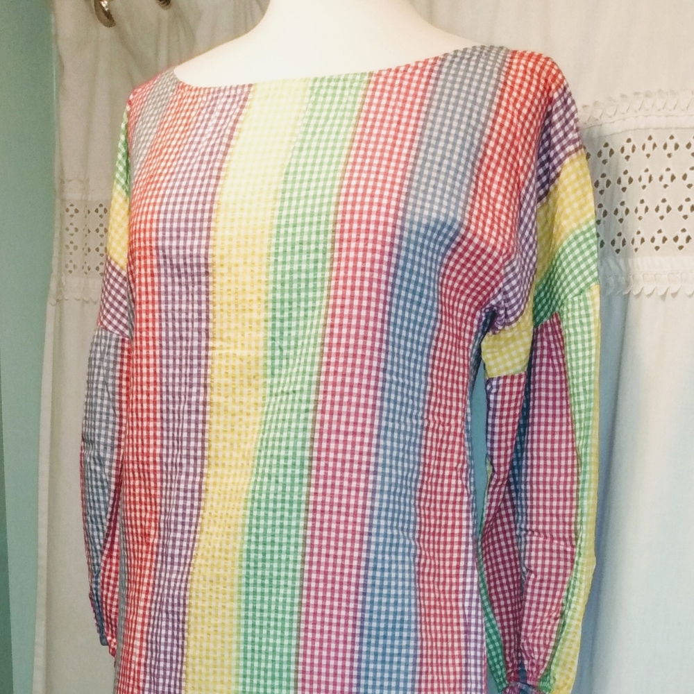 Vintage Beverly Paige Skirt Set Suit Size 12 Rainb